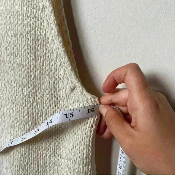 Cream Knit Top - Long & Flowy, Lower Back, Versatile Beach Cover-Up - Picture 6 of 7